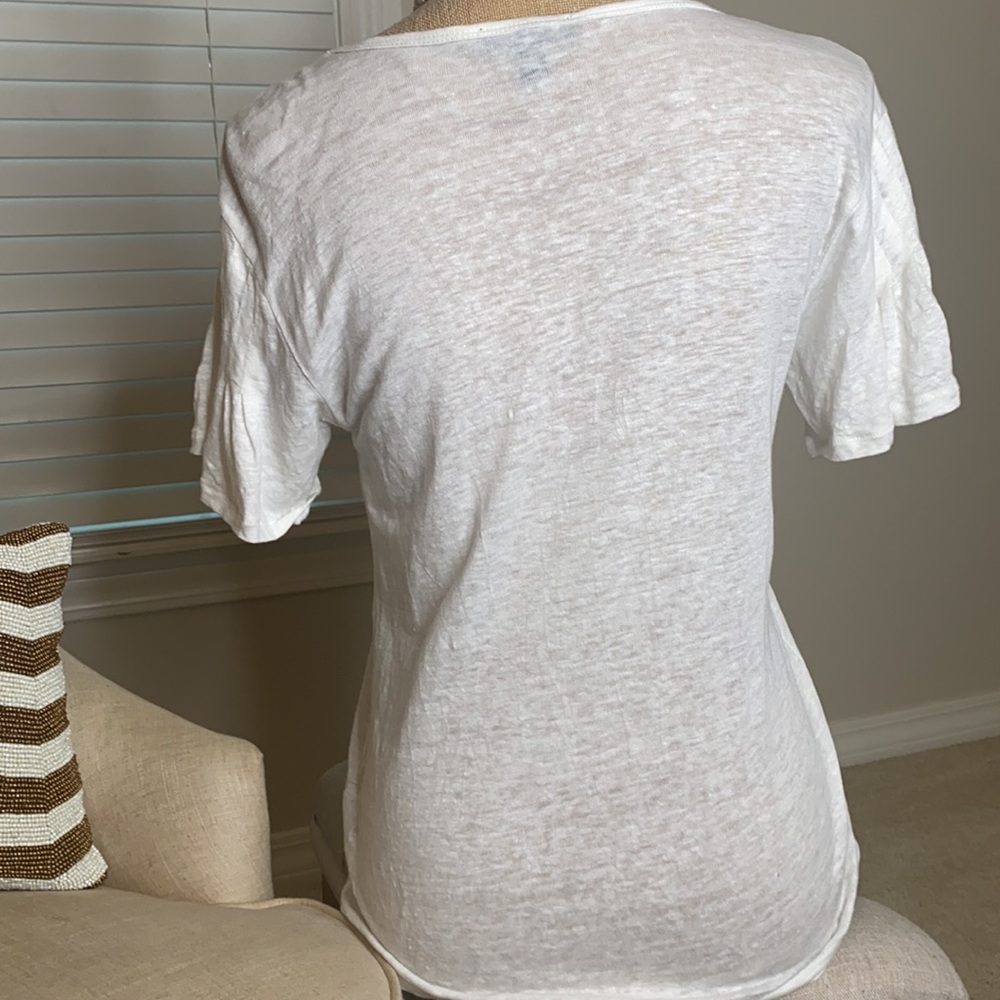 Jcrew Linen Tshirt With Flutter Sleeves - image 5